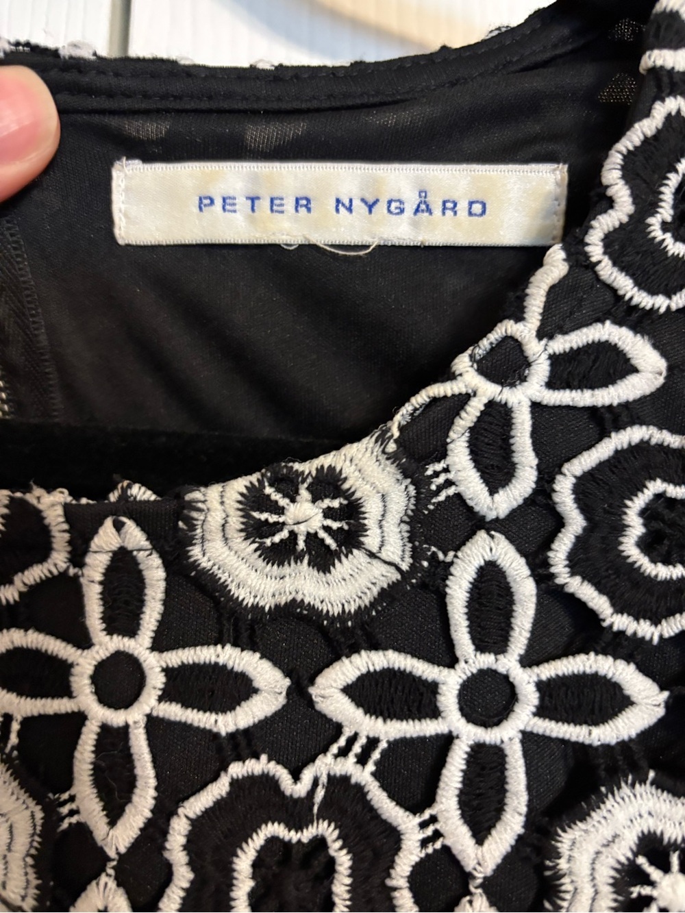 Peter Nygard Black Jacket with White Floral Embroidery